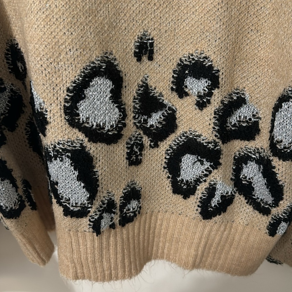 Adora new with tags tan and cheetah sweater - Picture 4 of 13